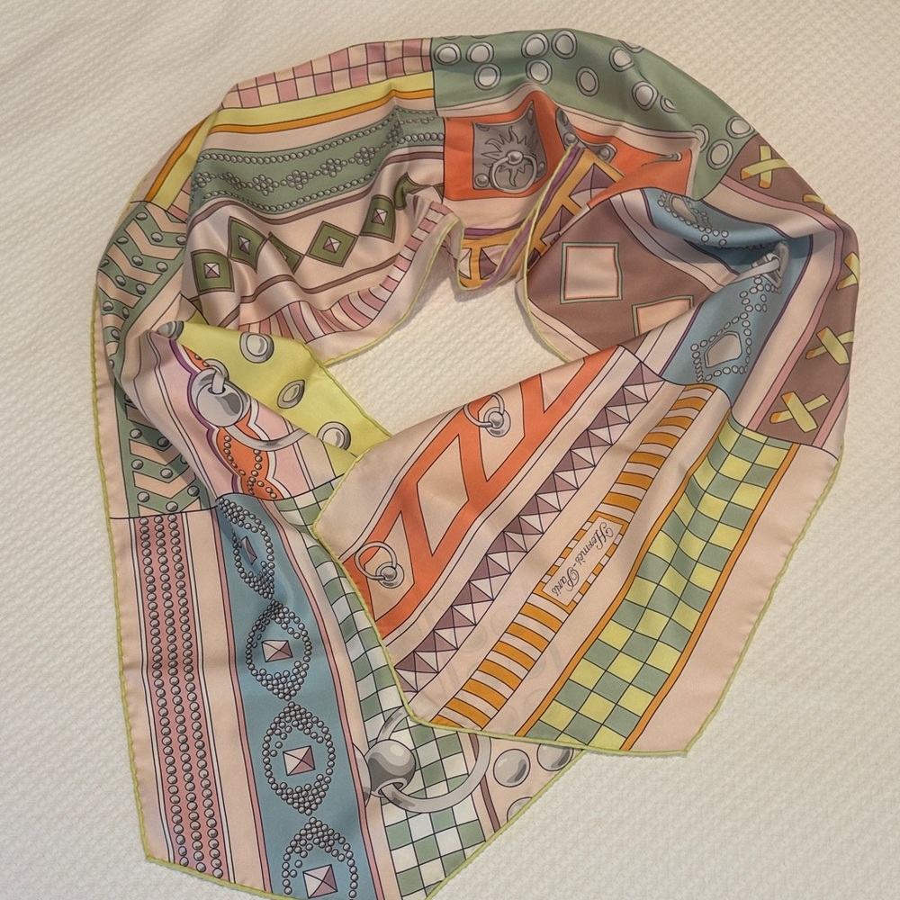 Hermes Oblong Silk Scarf 12”x70”